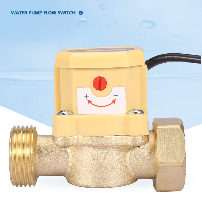 Flow Sensor Switch Thread G3/4-G3/4 Water Pump Adjustable Flow Sensor Pressure Automatic Switch 220V (Model: HT-200)
