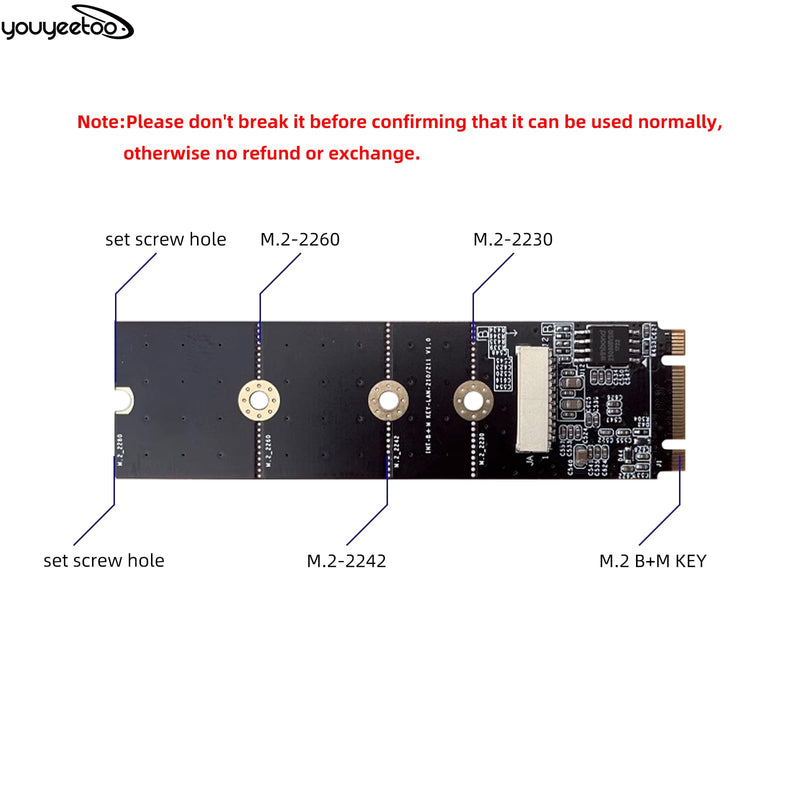 youyeetoo i226-V Gigabit 2.5G Ethernet Server NIC Card - M.2 Interface for Enhanced Network Speeds,Support youyeetoo X1 X86 SBC, 10/100/1000/2500 Mbps RJ45 LAN (M.2 A + E Key,15CM) M.2 A + E Key 15CM