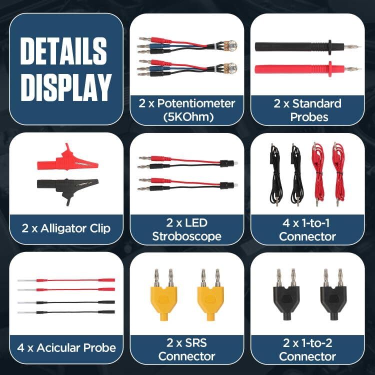 68 Pcs Automotive Circuit Test Lead Kit,Multimeter Test Leads Set,Electrical Breakout Leads Automotive Kit with 48 Pcs Terminals,Alligator Clip,Acicular Probe 68