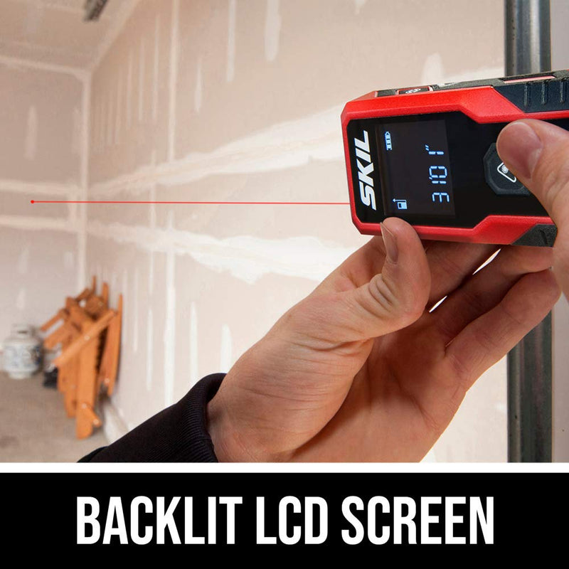 Skil 65ft. Compact Laser Distance Measurer with Wheel Measuring Mode, Backlit LCD Display, Carry Bag and battery Included - ME9821-00 65ft. Laser Measurer