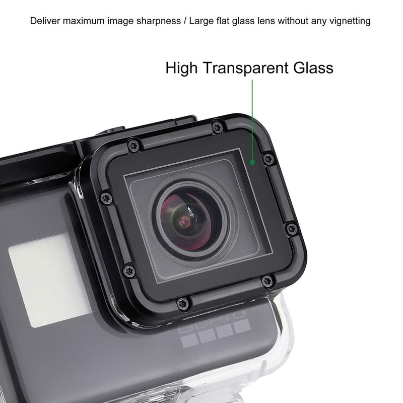 Waterproof Housing Case with Dive Filter for GoPro Hero 7 Black, Hero 6 Black, Hero 5 Black, Hero (2018) Camera - 45 Meters Underwater Photography - with Red, Light Red and Magenta Filters Waterproof Housing+Filters for Hero 5/6/7 Black