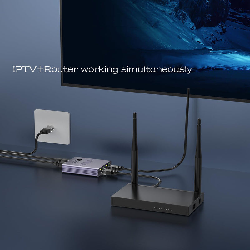 Gigabit Ethernet Splitter 1 to 2 High Speed, 1000Mbps Internet Splitter 1 in 2 Out, LAN Splitter with USB Power Cable, RJ45 Splitter for Cat5/5e/6/7/8 Cable(2 Devices Simultaneously Networking)