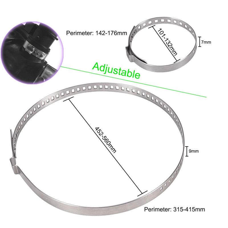 FEBRYTOLD 12 Pcs CV Boot Clamp, 6 Pcs Small and 6 Pcs Large Stainless Steel Universal Adjustable Stainless Steel Drive Shaft CV Boot Clamp