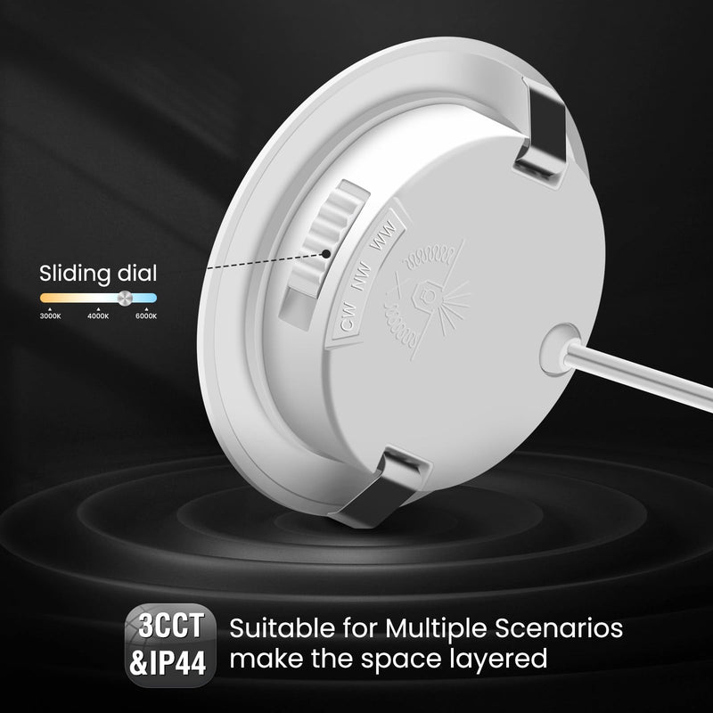 ALUSSO set of 6 12V LED recessed ceiling spotlights 3.5W furniture recessed spotlights 3000K warm white 4000K neutral white 6000K cold white, recessed LED spotlights flat drill hole 55-58mm and 14.5mm flat, IP44 waterproof nickel