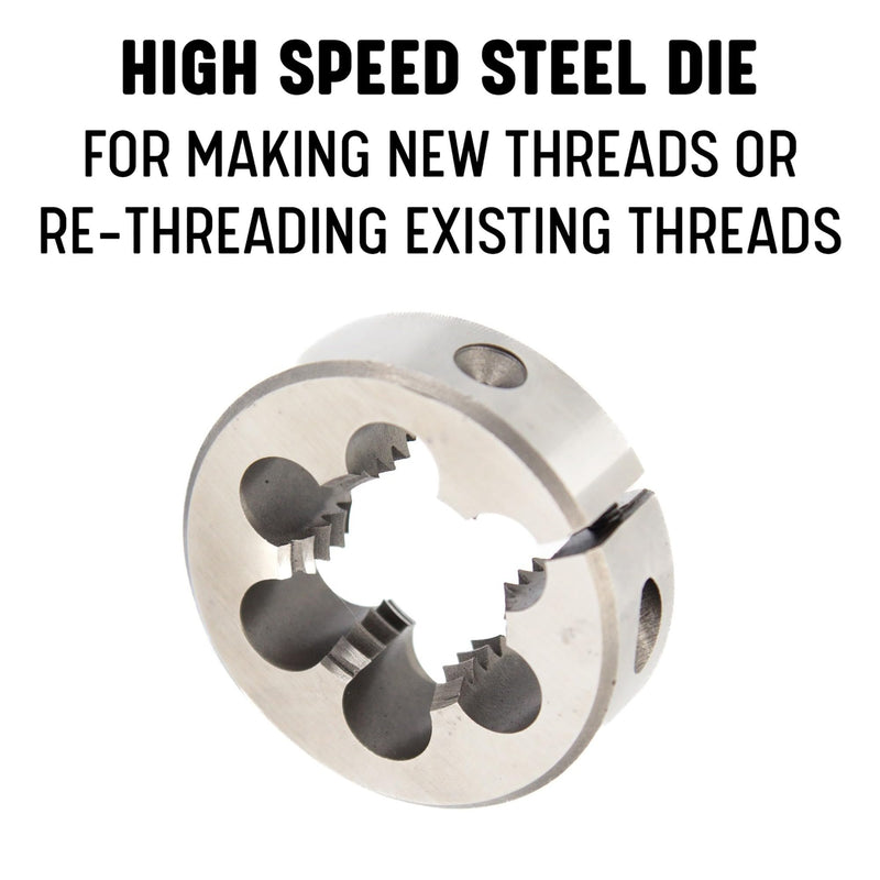 Drill America - DWTSR112-5824 5/8"-24 X 1-1/2" OD High Speed Steel Round Adjustable Die, DWT Series 1-1/2" OD, Standard