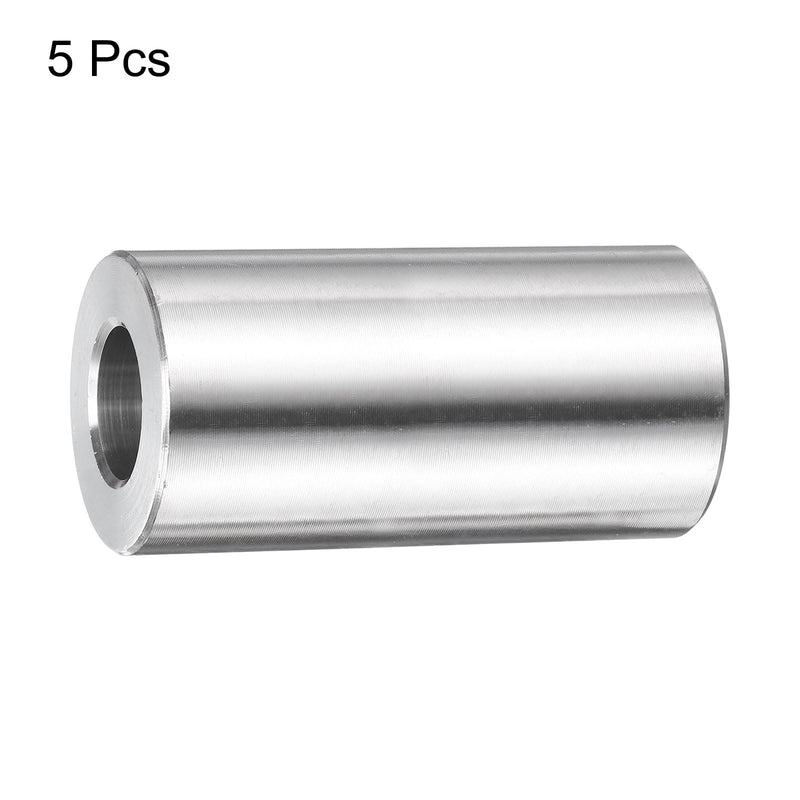 uxcell 5pcs Stainless Steel Spacer 1/2" Bore x 1" OD x 2" Length Screw Bushing Plain Finish Round Metal Spacer for M12 Screws Bolts and Rods 1/2 " x 1" x 2"
