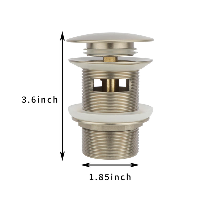 Freestanding Bathtub Drain Pop-up Stopper - Suitable for Most Bathtubs, Compatible With Rough-in Kit (Brushed Nickel Finish) Brushed Nickel Finish