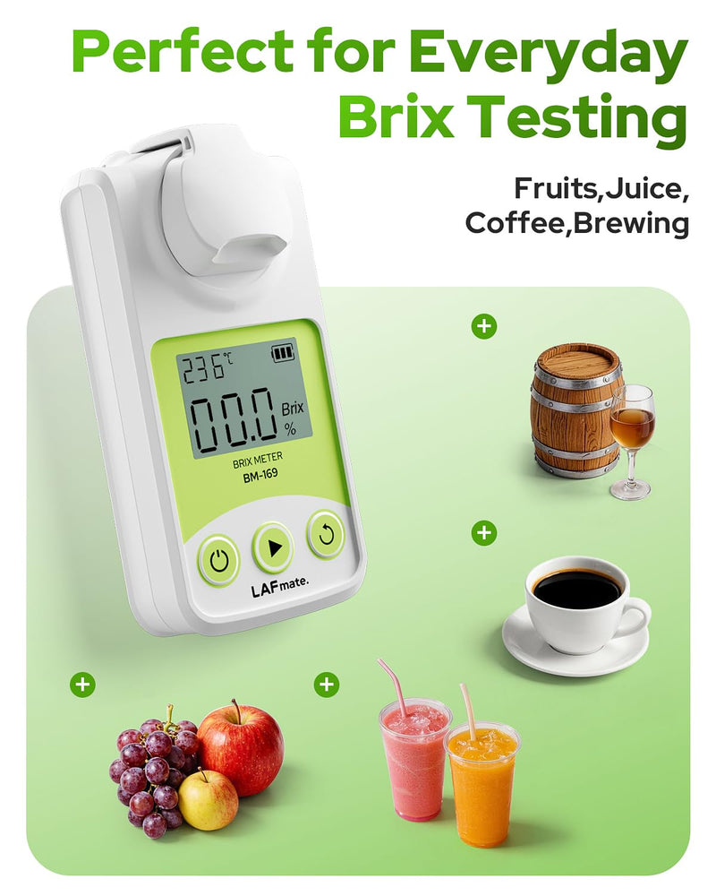 Digital Refractometer Range 0-55% Brix for Wine Making, Home Brewing, Brix Refractometer with ATC for Coffee, Juice,Fruit Brix Meter 0-55%