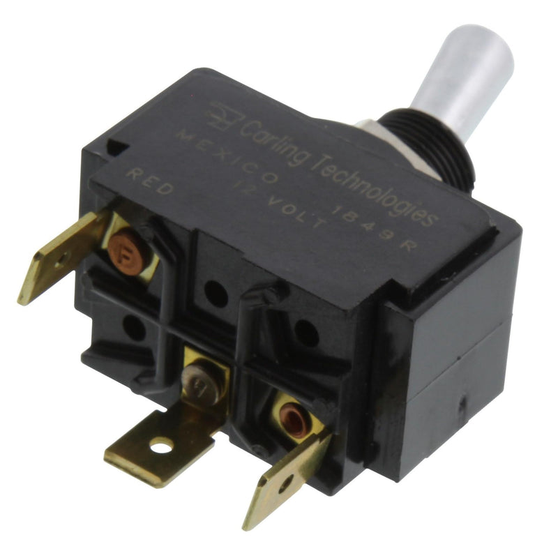 12V Marine Toggle Rocker Switch Kit, Genuine OEM Carling Marine Grade SPST On-Off Maintained, Red Lighted 15A Heavy Duty 3-Pin Panel Sealed for Boat Dash & Automotive