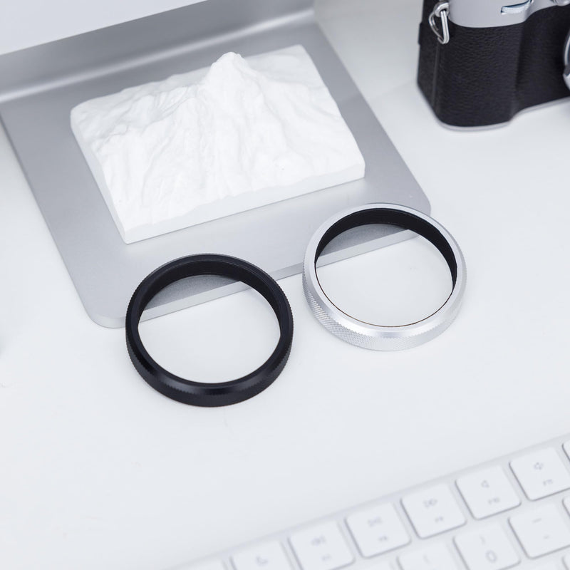 Deluxe Lens Filter Adapter Ring for Fujifilm X100VI X100V X100F X100T X100S X100 X70 Camera Install 49MM UV CPL ND Filter & Fuji FLCP-49 lens Cap,Replace Fujifilm AR-X100 - Grid Pattern BLACK