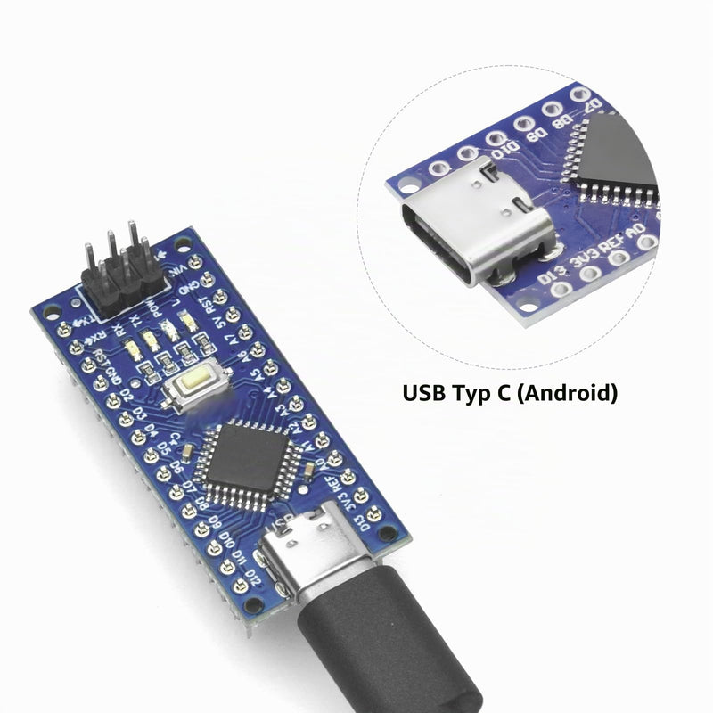 Nano Module with CH340 Microchip, 5 V/16 MHz Nano Board Compatible with Arduino IDE (Type C Port) Pack of 5 5 PCS Type C port