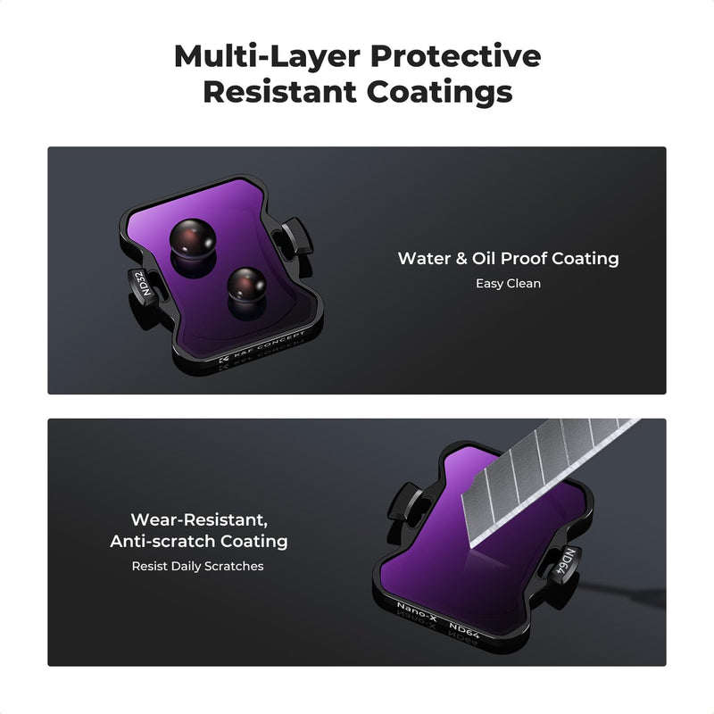 K&F Concept Upgrade 4Pack ND Filter Kit Compatible with DJI Avata 2, ND8 ND16 ND32 ND64 Neutral Density Filters Drone Lens Accessories, Multi-Coated HD Optical Glass/Gimbal Safe