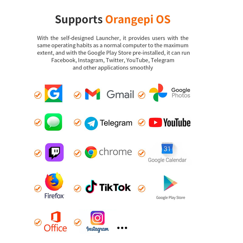 Generic Orange Pi 5 Pro 4GB LPDDR5 8 Core 64 Bit RK3588S Single Board Computer, 8K Video Decoding 2.4GHz Frequency WiFi Bluetooth Open Source Board Run Orange Pi OS, Android, Debian, Ubuntu Pi 5 Pro 4GB+TC Supply