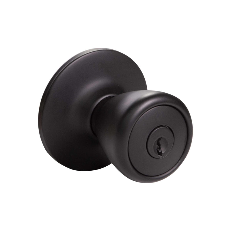 Design House 779272 Tulip Keyed Entry Door Knob Matte Black Keyed Entry Lock