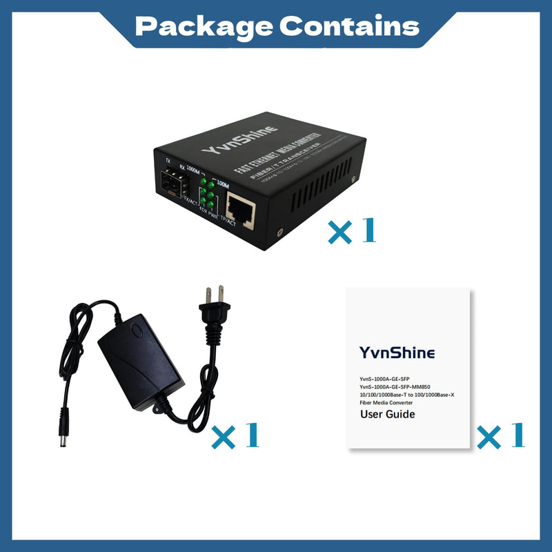 1.25G Fiber Ethernet Media Converter, Gigabit SFP to RJ45, Fiber to Ethernet with Auto-Negotiation, Plug & Play, Super Compatibility (Open SFP Slot) MC-SFP00