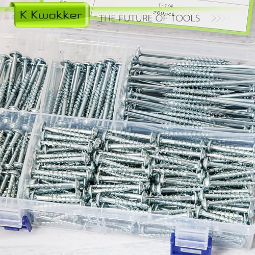 1700Pcs M2 M3 M4 M5 Hex Socket Flat Head Screws Assortment and 460Pcs Pocket Hole Screws 1" 1-1/4" 1-1/2" 2" 2-1/2", #8 Wood Screws Assortment Kit