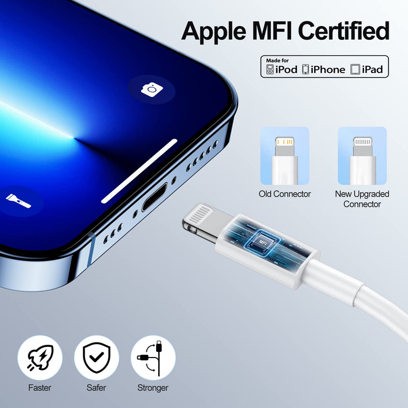 USB C to Lightning Cable 2M 2Pack, [Apple MFi Certified] iPhone Charging Cable Original Fast Charging Cable USB C for iPhone 14/13/12/11 Pro Max/Pro/XR/XS/X/SE/8Plus 2M 2Pack Fast Charging Cable