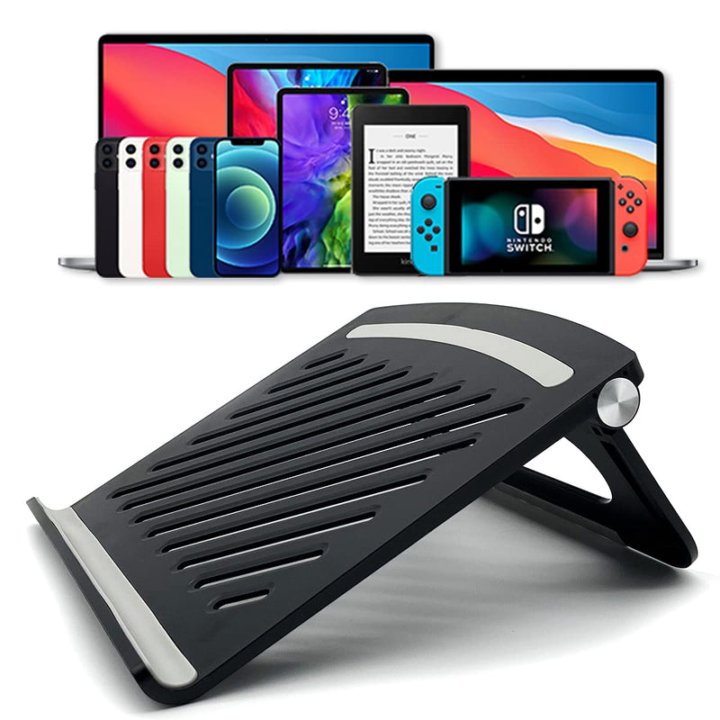 Laptop Stand for Desk Stable Foldable Adjustable Multi-Angle Computer Desktop Holder Ventilated Lapdesks Riser for Mackbook, Lenovo, Dell, iPad, HP - Within 17' (Black) black