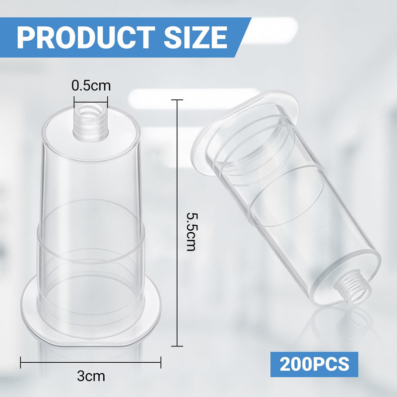 TrelaCo 200 Pack Disposable Transparent Connector, Individually Packaged,Multi Sample for Single Use, Universal Fit