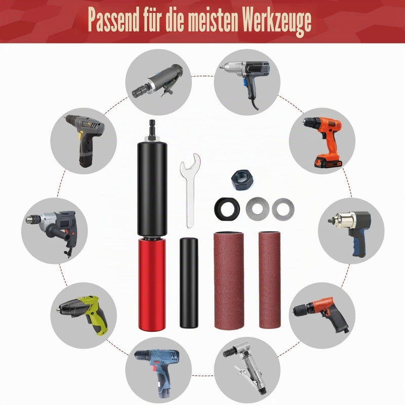 Spindle Sander Adapter, Handheld Rubber Sanding Drum Set for Drills, Spindle Sander Adapter Sanding Rollers, Drill Bit, Grinding Arbor, Spindle Sander Adaptor with 10 Sandpaper Sleeves