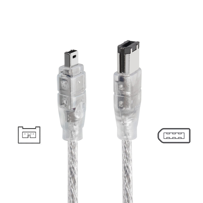 YACSEJAO Firewire DV Cable IEEE1394 6 Pin to 4 Pin Male to Male iLink Adapter Cord Cable for Digital Camera（4.9Ft/1.5M）