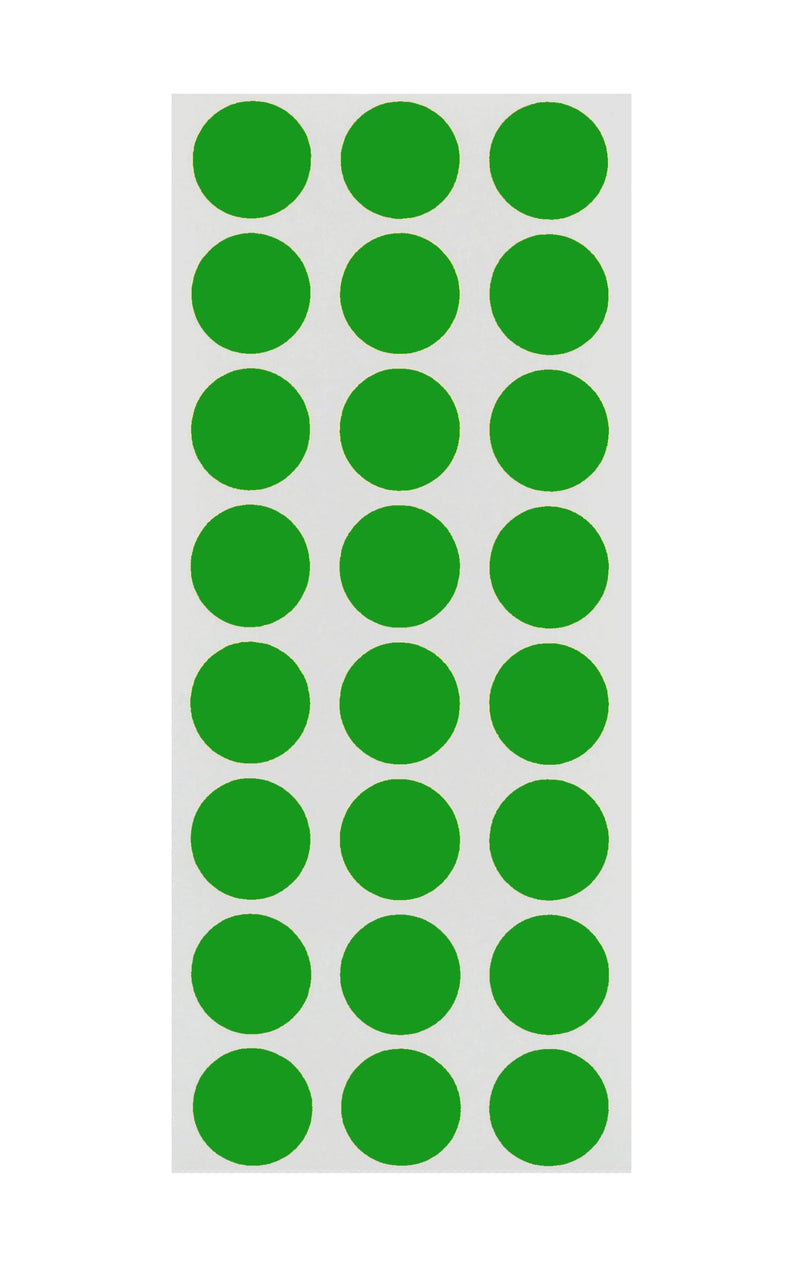 ChromaLabel 0.50 Inch Round Label Removable Color Code Dot Stickers, 1200 Pack, Green