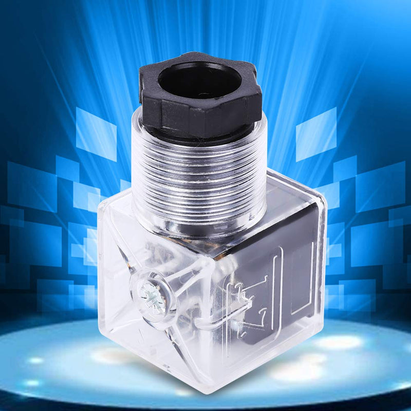 Yctze Universal Hydraulic Solenoid Valve Connector with Light Transparent AC 220 V Pack of 5 for Solenoid Valve AC 110 V and Hirschmann Plug