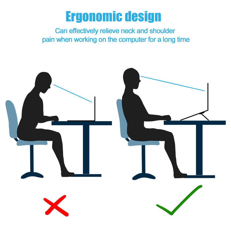 2pcs Portable Keyboard Riser, Dual Tilt Angle Mini Laptop Feet Flip Computer Keyboard Stand for Desk Invisible Lifter Computer Cooling Stand Self-Adhesive Laptop Stand Bracket for Office (Black)