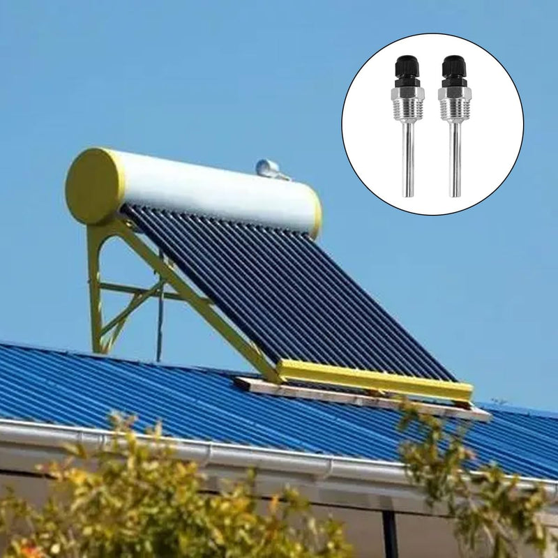 2x Tauchhülse 1/2 Zoll Edelstahl (50mm), G1/2 Gewinde für Fühler, Sensor | Robustes Schutzrohr, 6mm Innendurchmesser, passend bei Wassertank, Solaranlage & Heizung, rostfreies Mess-Zubehör