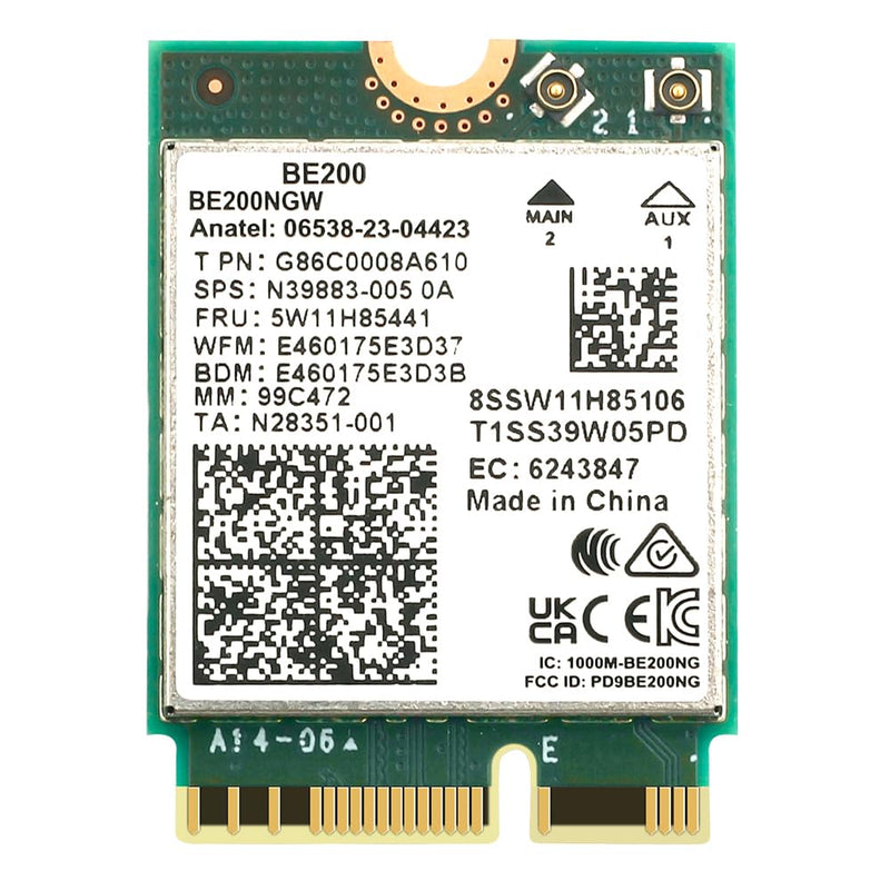BE200NGW WiFi 7 Wireless Card, M.2 NGFF,WiFi 7 BE200 Tri-Band Network Adapter with 8774Mbps Speed and BT5.4 WiFi Card for PC,Not Support AMD for Windows 10/11
