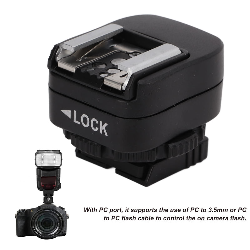 Hot Shoe Adapter, with Extra PC Sync Connection Port, Hotshoe Adapter, for A73 A9 Series Camera to for Flash