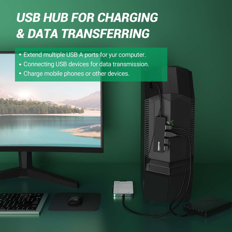 USB Hub 4 in 1 USB 3.0 Hub Ultra Slim USB Adapter USB Splitter USB 3.0 Hub with 4 USB 3.0 Port USB Splitter for MacBook, MacBook Pro/Air, Mac mini, iMac MacPro, Windows Laptops Surface Pro, XPS 4 in 1&USB 3.0