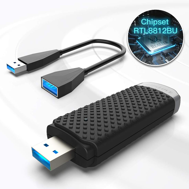 USB 3.0 WiFi Adapter AC1300Mbps for PC, EDUP LOVE Wireless Network Adapter Dual Band 5GHz 2.4GHz for Mac OS 10.15 and Below, Windows 11/10/8.1/8/7/XP/Vista