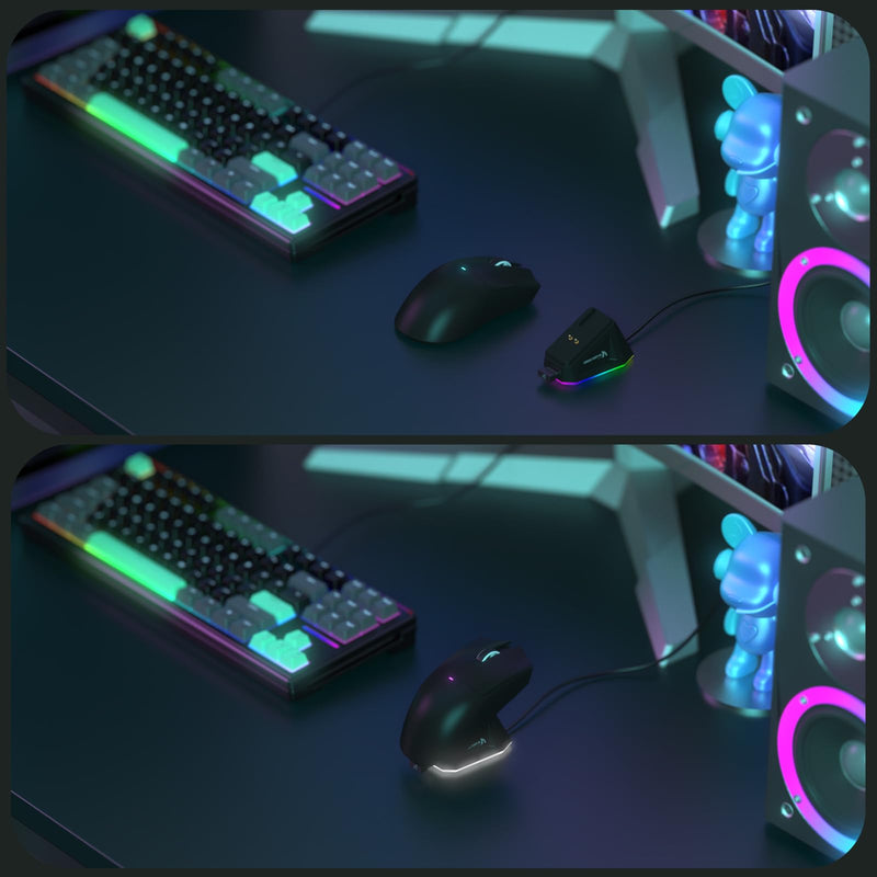 MAGIC-REFINER ATTACK SHARK X11 59g Superlight Wireless Gaming Mouse with Magnetic RGB Charging Dock，BT/2.4G Wireless/Wired Mouse, 22000 DPI，5 Programmable Buttons for PC/Laptop/Mac（Black） black