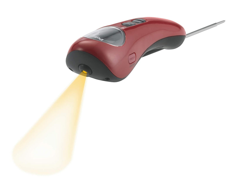 Polder Safe Serve Instant Read Thermometer with Torch, Red