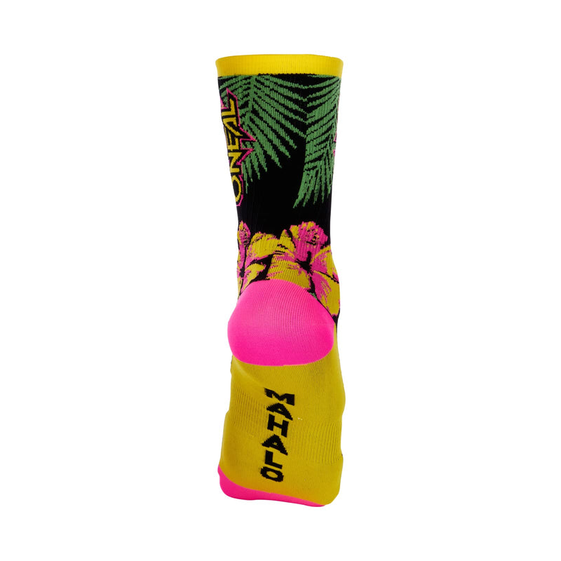 O'Neal Men's MTB Performance Sock Island 10-12 Pink/Green/Yellow