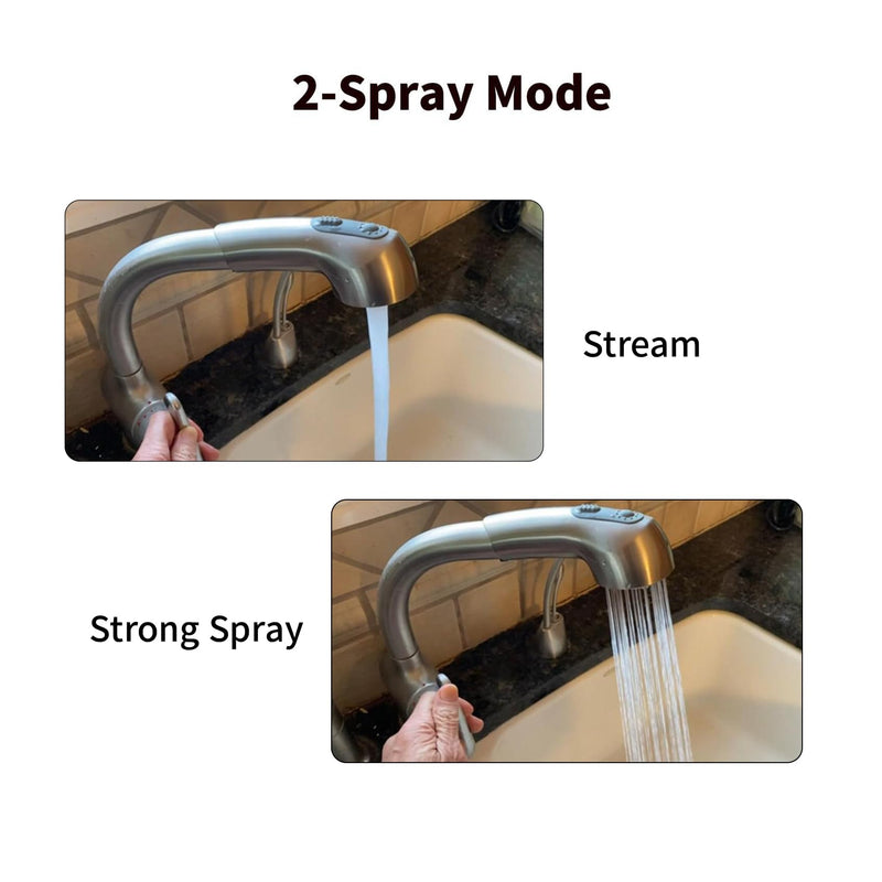 Pull-Out Spray Wand Fits Grohe Pull Out Faucets, Grohe Part 46312SD0/46298SD0, Super Steel Finish, Easy Install with O-Rings, Saves 70% vs OEM