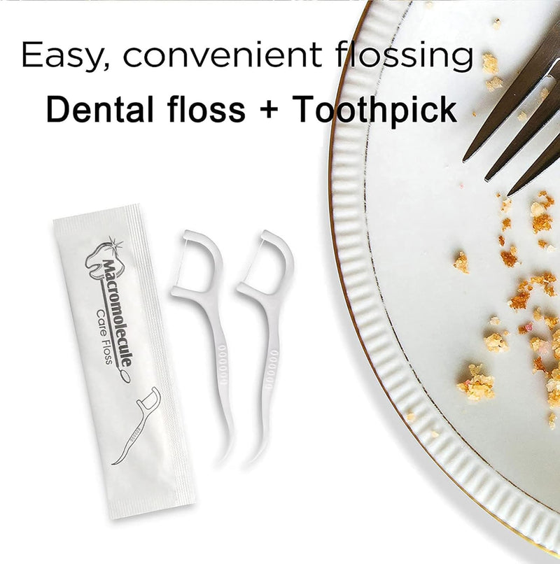 1000 Count Individually Wrapped Dental Floss Picks - Travel, Unflavored, Disposable Tooth Flossers - Single Wrapped Dental Picks 1 Foot (Pack of 1000)