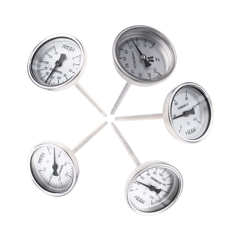 GUMEI Bimetal Stainless Steel Thermometer 1/4PT Thread L=100mm 0~50~300 ? WSS-303