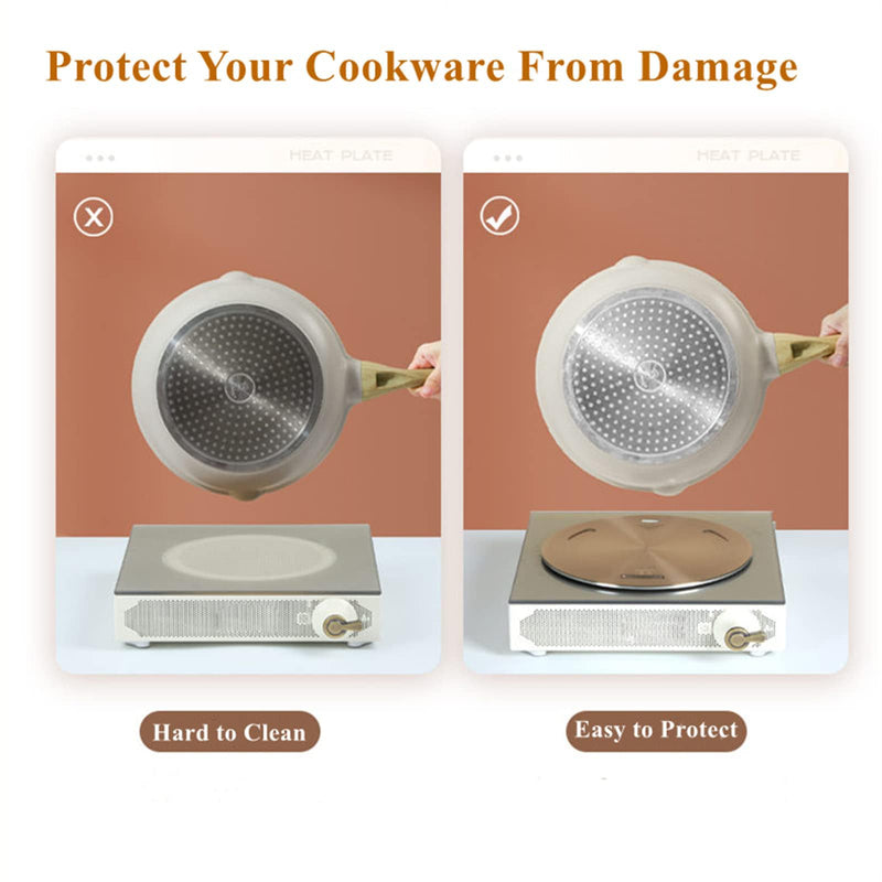 Heat Diffuser for Gas Stove, induction Cooktop Stove Adapter Plate, Induction Plate Converter Disk with Removable Handle for Cookware Accessories 9.45inch 9.45 inch Rose Gold