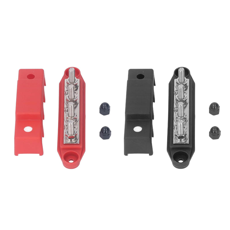 Pack of 2 Power Distribution Block 48V DC 250A M8 Screw Connection Busbar Block for Car Industry Marine Solar Systems Industrial Automation