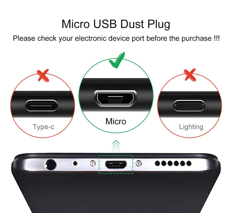 25 PCS Micro USB Dust Plug, Silicone Anti Dust Plug for Micro USB Port, Micro USB Cap Port Cover Anti Dust Protector Micro-USB 25PC