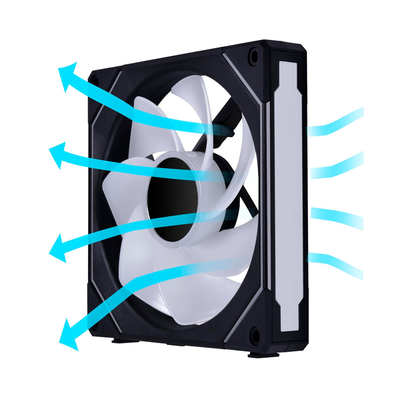 Lian Li UNI Fan SL-Infinity 140 Reverse Blade-Single Pack-ARGB Fan-Daisy-Chain Design-Infinity Mirror-Customizable Lighting Effects-Without Controller-Black-(14RSLIN1B) SLIN140-R Reverse Single Pack Black