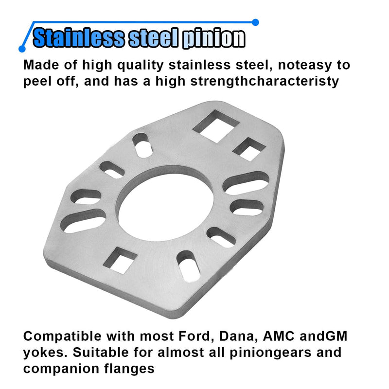 Stainless Steel Pinion Yoke Wrench Tool, Super Strong Puller with Extra 1/2'' Hole for Most Sockets, Loosening Pinion Flange and Nuts, Fits Various Styles of Yokes/Shafts/Flanges