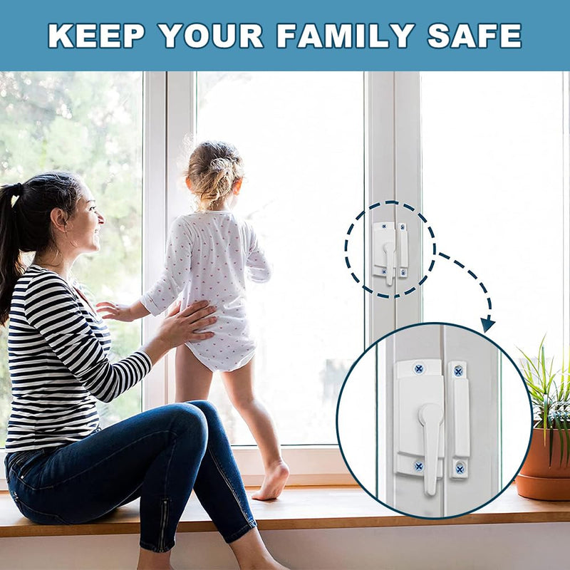 Sliding Window Sash Locks White ZUONAI 8 Pack Cam Sash Locks for Double Hung Window Latch Lock Security Vinyl Window Sash Lock and Keeper Replacement for Vertical and Horizontal Sliding Windows