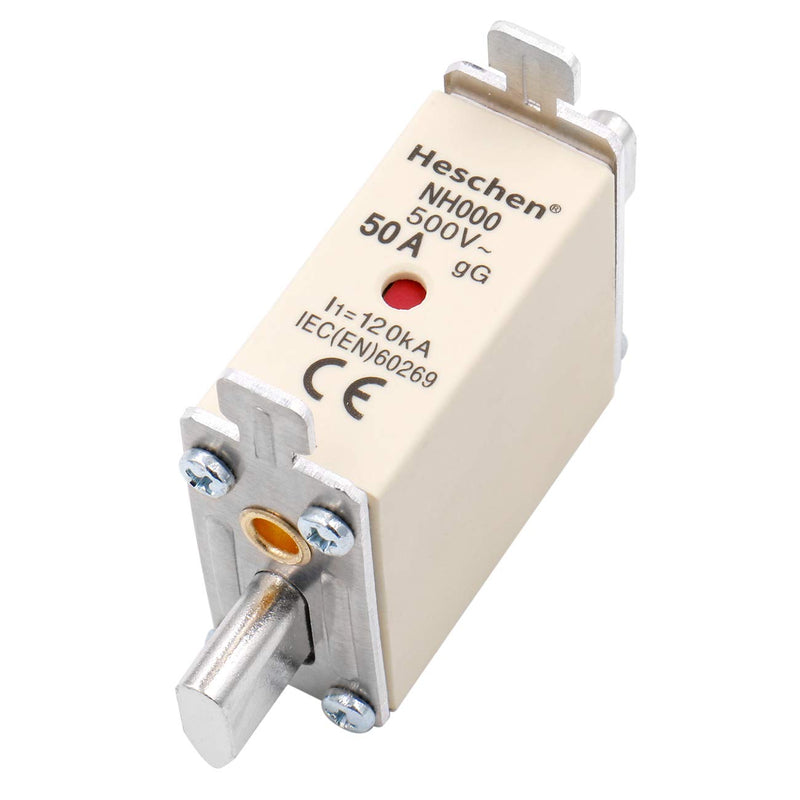Heschen NH fuse insert NH000 50A gG front display combination detector, 3 pieces