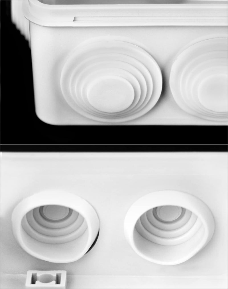 QWORK Pack of 2 surface-mounted junction boxes, junction boxes, waterproof, dustproof, IP65, ABS plastic, universal electrical project housing, white, 85 x 85 x 50mm