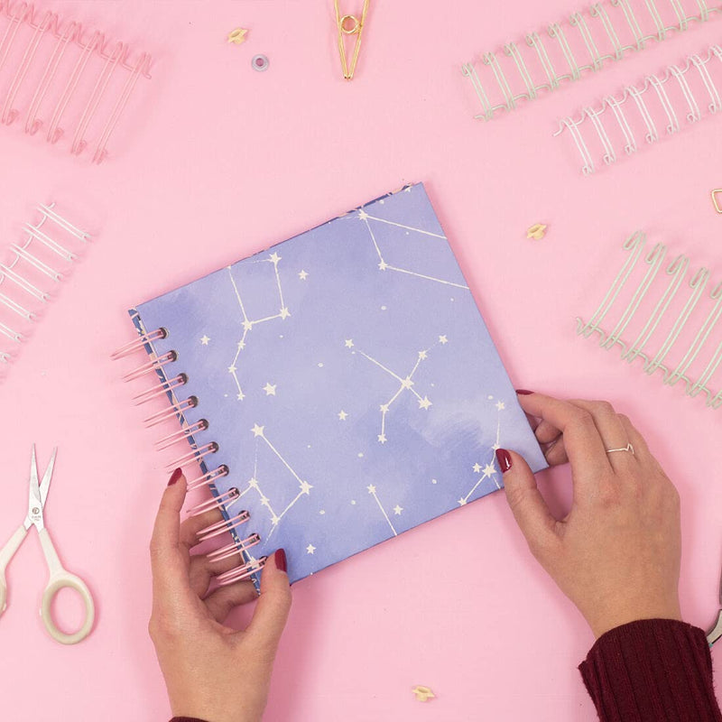 Craftelier - Set of 2 Double Ring Spiral Binders for Albums, Notebooks, Diaries or Calendars | Ideal for Scrapbooking and Other Crafting Projects | Ø 3.81 cm (1.5") - Baby Pink Colour