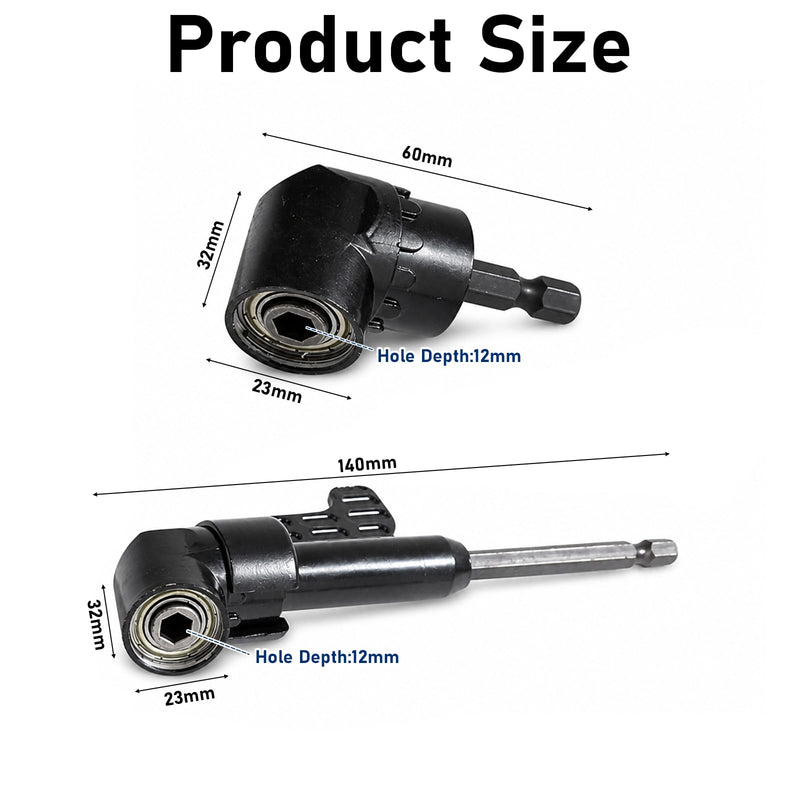 105° Angle Wrench Right Angle Drill 1/4 Inch Magnetic Bit Holder | Set of 2 angle wrenches, angle adapter for drill, short long drill attachment for tight spaces, 105° adapter attachment
