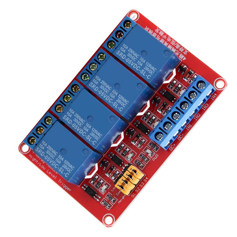 Keenso 4 Channel Relay Module Relay Card with Optocoupler Low Trigger Expansion Card for 5V/12V/24V (12v)